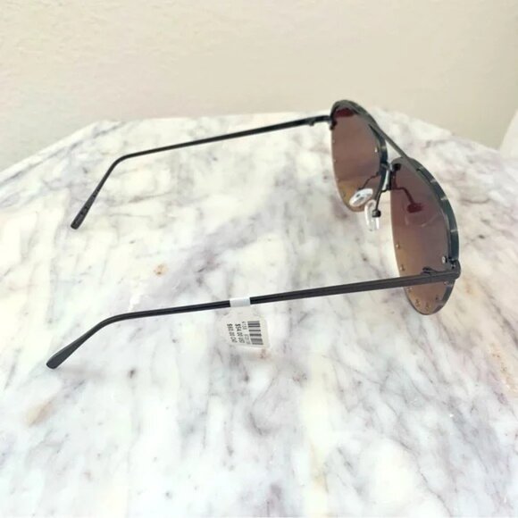 ❤️ ANTHROPOLOGIE x I-SEA Studded Heart Aviator Sunglasses Brown Gradient - Picture 11 of 11